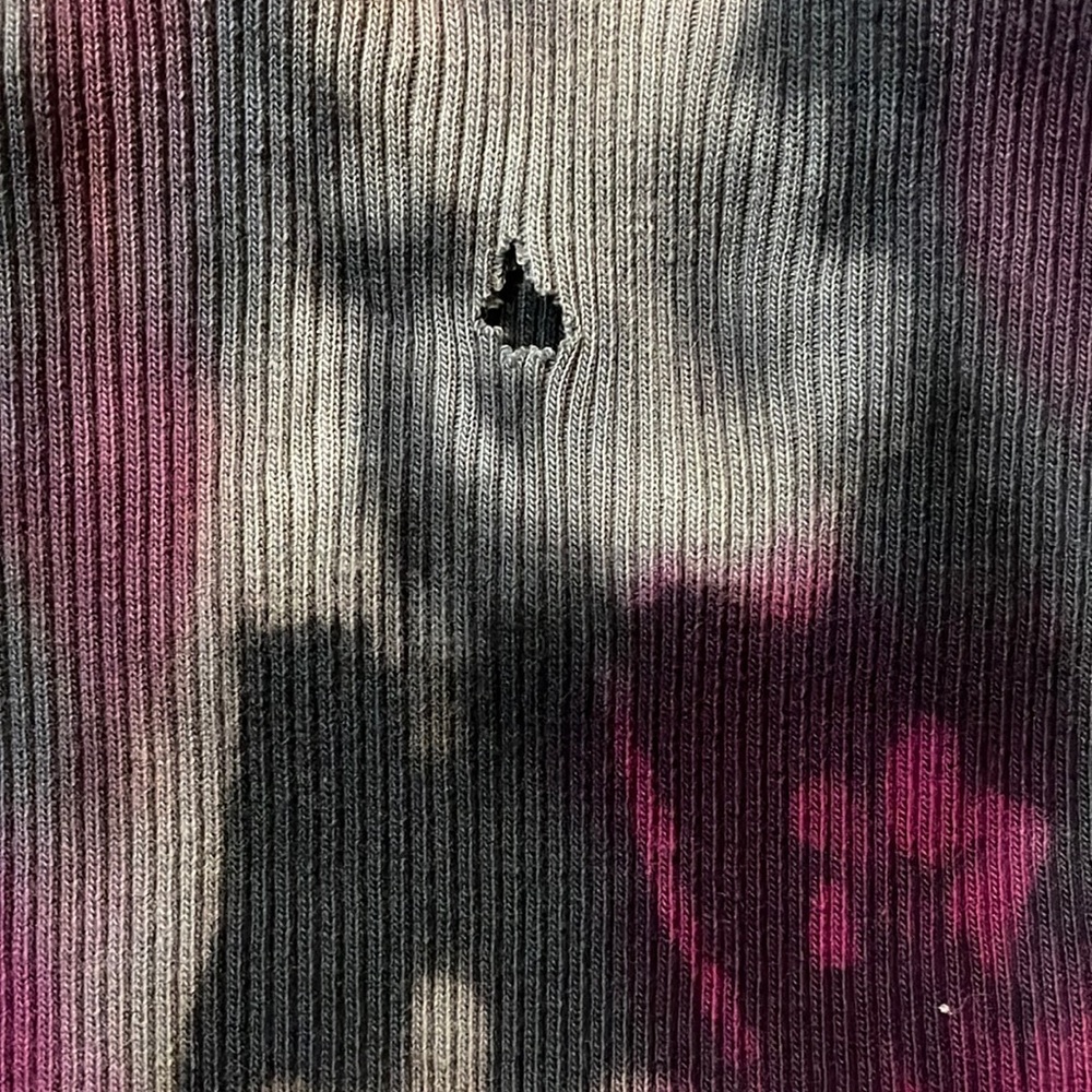 Free People We the Free Camden Sweater size Small NEW Black Reverse Tie Dye - Picture 6 of 6